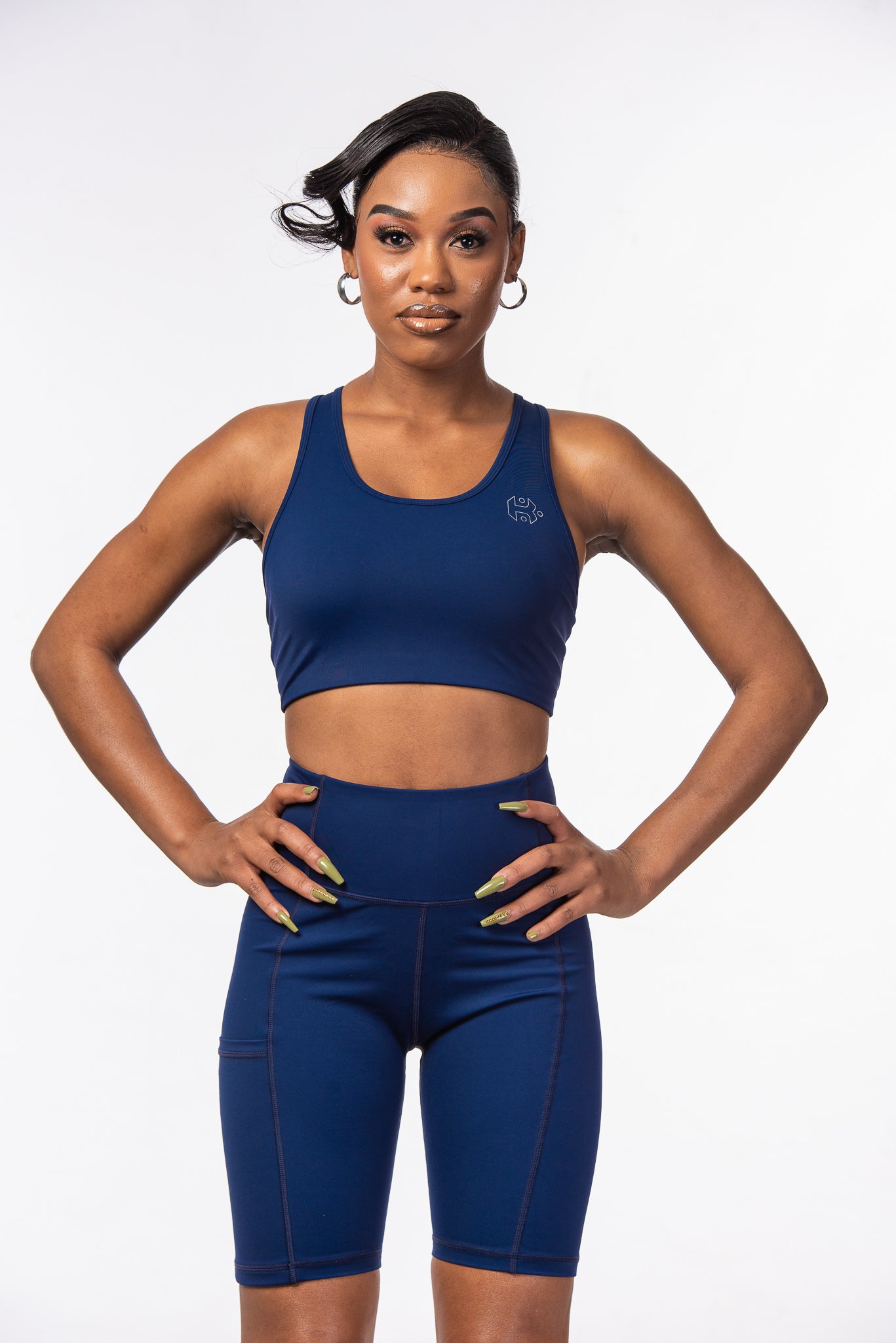 Women’s High-Waisted Bike Shorts & Sports Bra Set